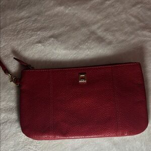 Lodis Red Leather Wristlet